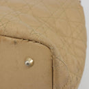Christian Dior Lady Dior Tote Bag Coated Canvas Beige Gold Auth 185168-13