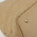 Christian Dior Lady Dior Tote Bag Coated Canvas Beige Gold Auth 185168-14