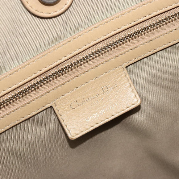 Christian Dior Lady Dior Tote Bag Coated Canvas Beige Gold Auth 185168