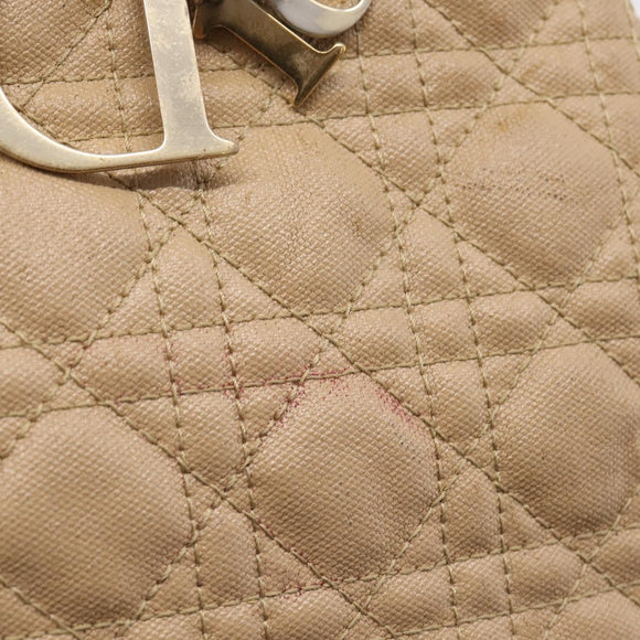 Christian Dior Lady Dior Tote Bag Gecoat Canvas Beige Goud Authentiek 185168