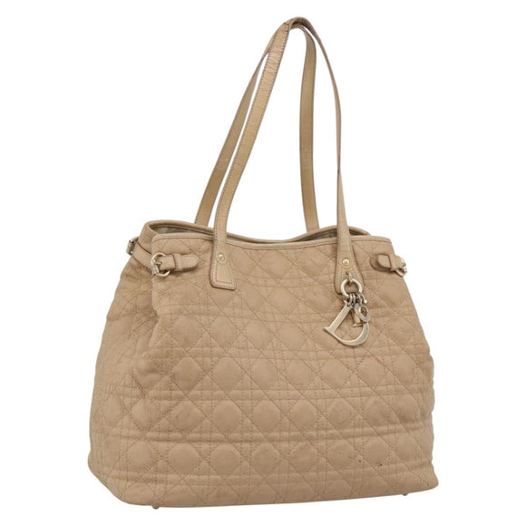 Christian Dior Lady Dior Tote Bag Gecoat Canvas Beige Goud Authentiek 185168