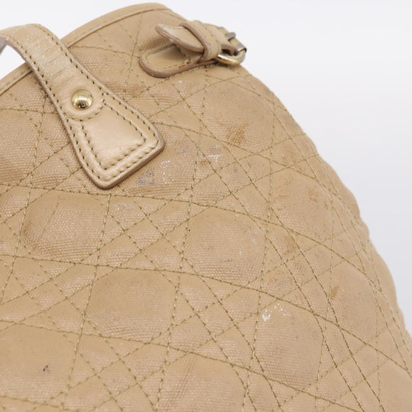 Christian Dior Lady Dior Tote Bag Gecoat Canvas Beige Goud Authentiek 185168