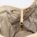 Christian Dior Lady Dior Tote Bag Coated Canvas Beige Gold Auth 185168-21