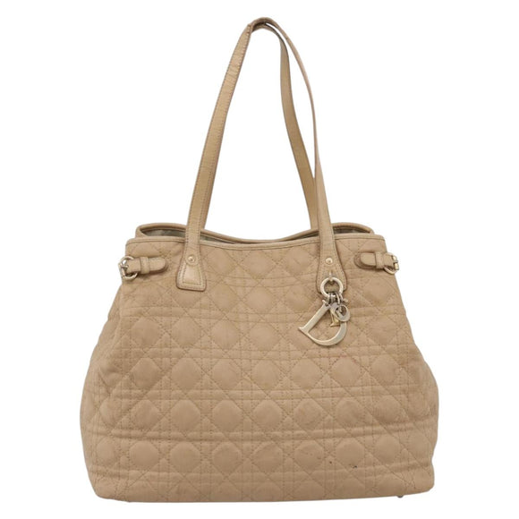 Christian Dior Lady Dior Tote Bag Gecoat Canvas Beige Goud Authentiek 185168