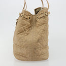 Christian Dior Lady Dior Tote Bag Coated Canvas Beige Gold Auth 185168-4