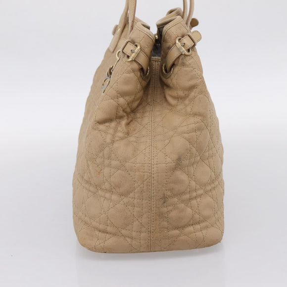 Christian Dior Lady Dior Tote Bag Gecoat Canvas Beige Goud Authentiek 185168