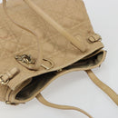 Christian Dior Lady Dior Tote Bag Coated Canvas Beige Gold Auth 185168-6