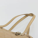 Christian Dior Lady Dior Tote Bag Coated Canvas Beige Gold Auth 185168-8