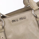 Miu Miu Hand Bag Leather 2way Gray Silver Auth 185170V-20