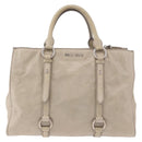 Miu Miu Hand Bag Leather 2way Gray Silver Auth 185170V-13