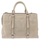 Miu Miu Hand Bag Leather 2way Gray Silver Auth 185170V-2
