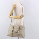 Miu Miu Hand Bag Leather 2way Gray Silver Auth 185170V-33