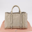 Miu Miu Hand Bag Leather 2way Gray Silver Auth 185170V-12