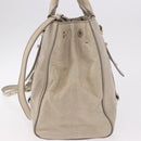 Miu Miu Hand Bag Leather 2way Gray Silver Auth 185170V-3
