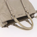 Miu Miu Hand Bag Leather 2way Gray Silver Auth 185170V-7