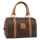CELINE Macadam Canvas Hand Bag PVC Leather Brown Gold Auth 185171V-1
