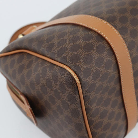 CELINE Macadam Canvas Hand Bag PVC Leather Brown Gold Auth 185171V