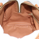 CELINE Macadam Canvas Hand Bag PVC Leather Brown Gold Auth 185171V-19