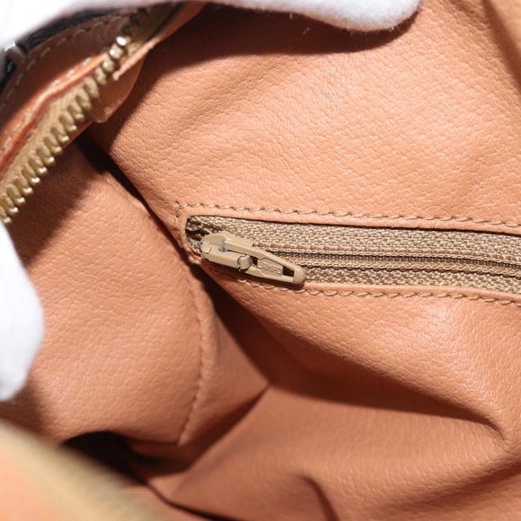 CELINE Macadam Canvas Hand Bag PVC Leather Brown Gold Auth 185171V