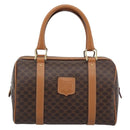 CELINE Macadam Canvas Hand Bag PVC Leather Brown Gold Auth 185171V-13