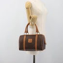 CELINE Macadam Canvas Hand Bag PVC Leather Brown Gold Auth 185171V-22