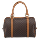 CELINE Macadam Canvas Hand Bag PVC Leather Brown Gold Auth 185171V-2