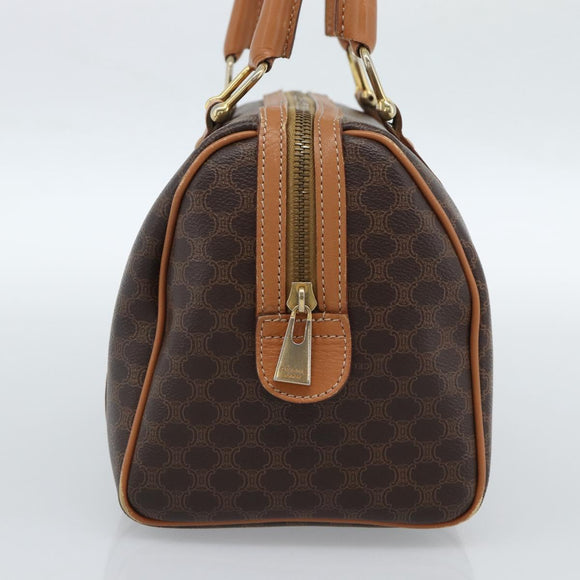 CELINE Macadam Canvas Hand Bag PVC Leather Brown Gold Auth 185171V