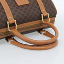 CELINE Macadam Canvas Hand Bag PVC Leather Brown Gold Auth 185171V-7