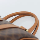 CELINE Macadam Canvas Hand Bag PVC Leather Brown Gold Auth 185171V-8