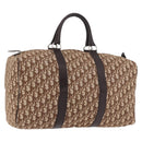 Christian Dior Trotter Canvas Boston Bag Brown Gold Auth 185175A-1
