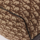 Christian Dior Trotter Canvas Boston Bag Brown Gold Auth 185175A-15