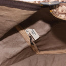 Christian Dior Trotter Canvas Boston Bag Brown Gold Auth 185175A-12