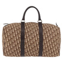 Christian Dior Trotter Canvas Boston Bag Brown Gold Auth 185175A-13