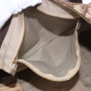Christian Dior Trotter Canvas Boston Bag Brown Gold Auth 185175A-20