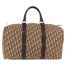 Christian Dior Trotter Canvas Boston Bag Brown Gold Auth 185175A-2