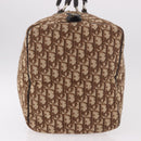 Christian Dior Trotter Canvas Boston Bag Brown Gold Auth 185175A-4