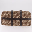 Christian Dior Trotter Canvas Boston Bag Brown Gold Auth 185175A-5