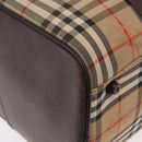 Burberrys Nova Check Boston Bag Canvas Beige Gold Auth 185176-16