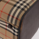 Burberrys Nova Check Boston Bag Canvas Beige Gold Auth 185176-17