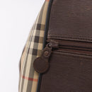 Burberrys Nova Check Boston Bag Canvas Beige Gold Auth 185176-18