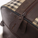 Burberrys Nova Check Boston Bag Canvas Beige Gold Auth 185176-9