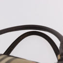 Burberrys Nova Check Boston Bag Canvas Beige Gold Auth 185176-8