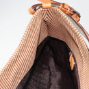 Christian Dior Shoulder Bag Suede Brown Silver Auth 185178V-22