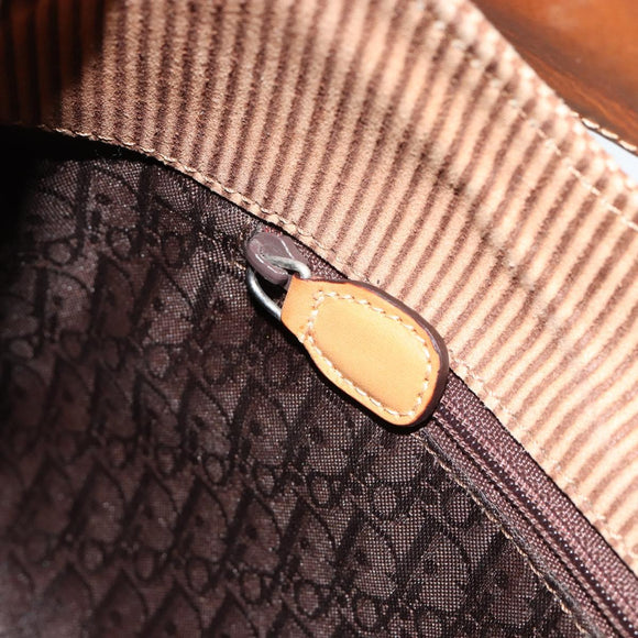 Christian Dior Shoulder Bag Suede Brown Silver Auth 185178V