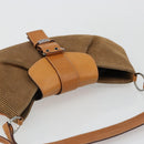 Christian Dior Shoulder Bag Suede Brown Silver Auth 185178V-6