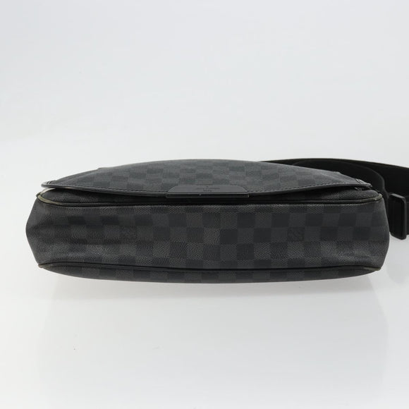 LOUIS VUITTON Damier Graphite Daniel MM Shoulder Bag N58029 LV Auth 185180