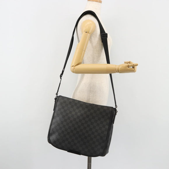 LOUIS VUITTON Damier Graphite Daniel MM Shoulder Bag N58029 LV Auth 185180