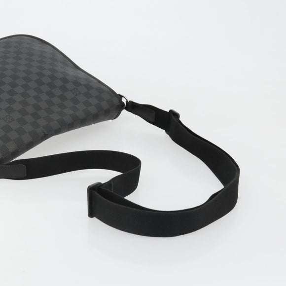 LOUIS VUITTON Damier Graphite Daniel MM Shoulder Bag N58029 LV Auth 185180