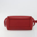 CELINE Belt Bag Micro Hand Bag Leather 2way Red Silver Auth 185181V-11