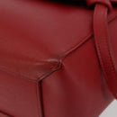 CELINE Belt Bag Micro Hand Bag Leather 2way Red Silver Auth 185181V-12
